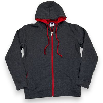 Sudadero de zíper | Gris Oscuro / Rojo | Talla L