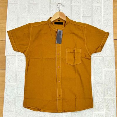 Camisa de LONA cuello CHINO | mostaza | S - M - L