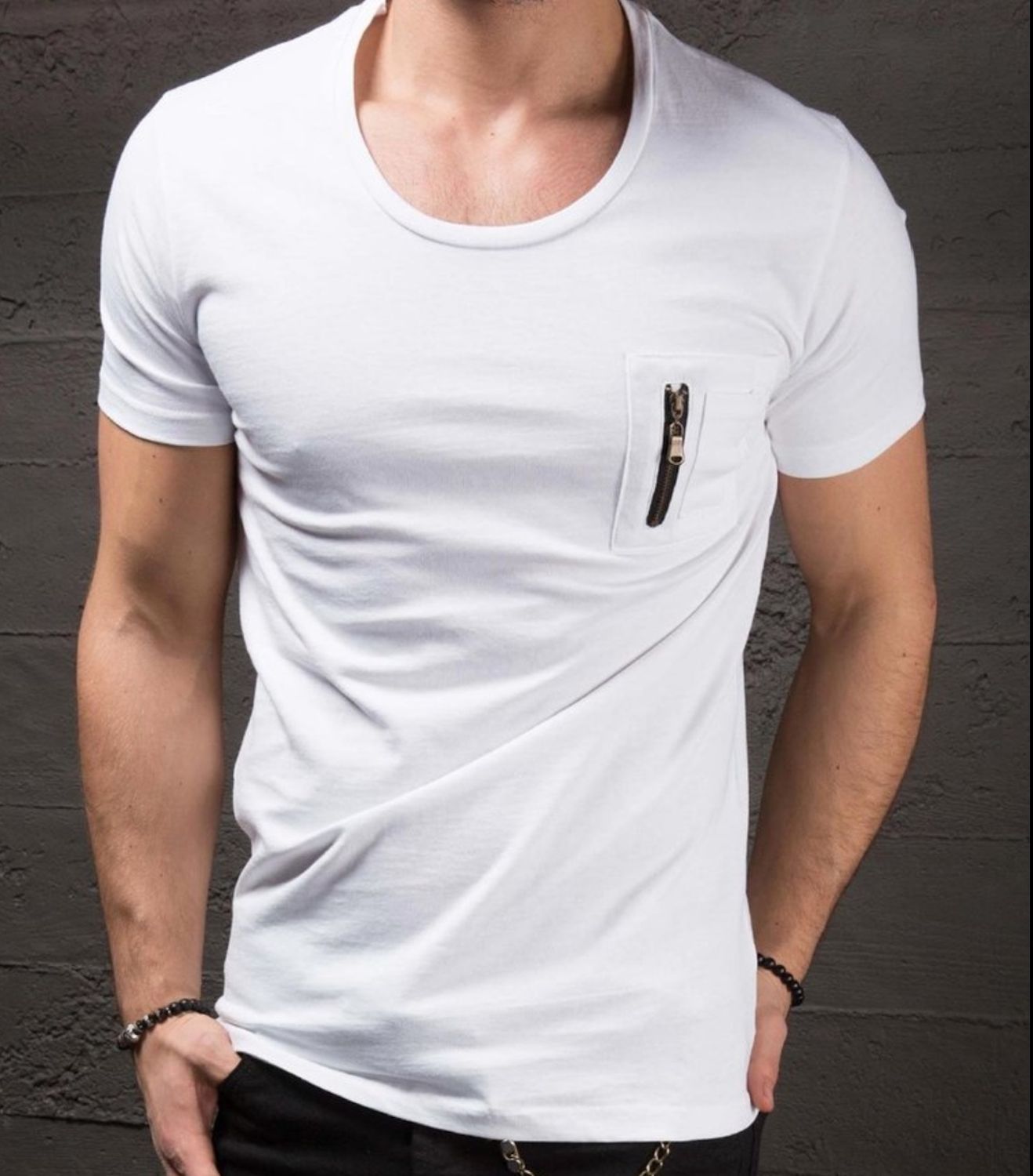 TSHIRT | detalle bolsita con zíper | S L | White