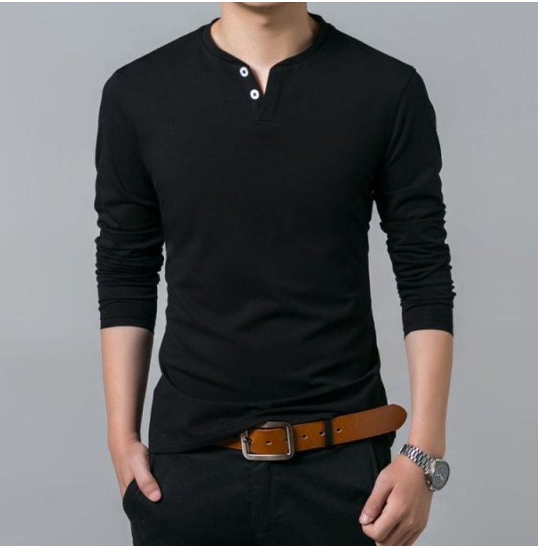 TSHIRT | detalle cuello y botones | Small | Black