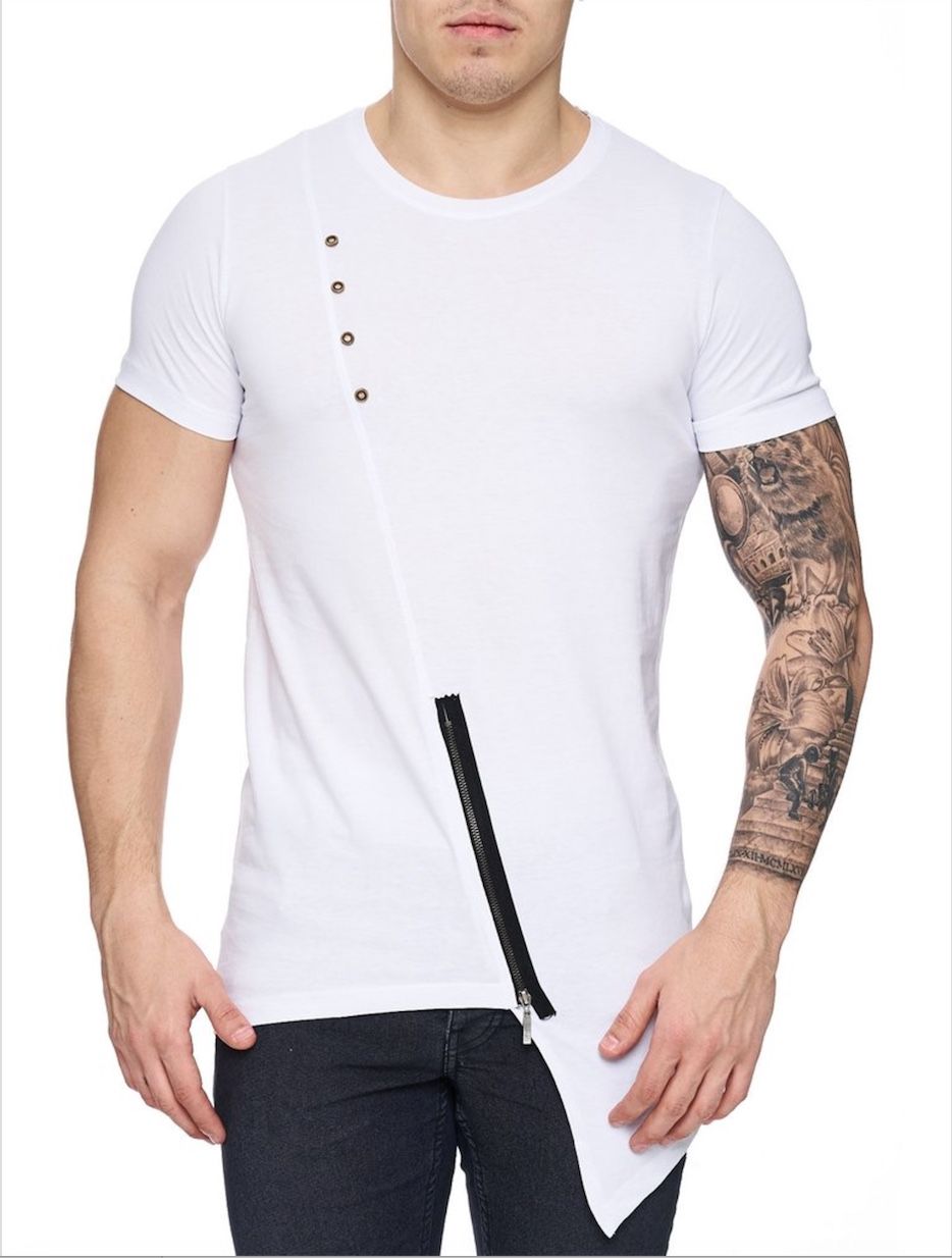TSHIRT | detalles botoncitos y zíper | S M L | white