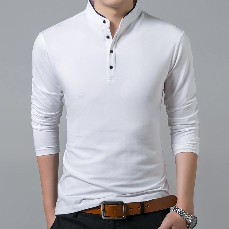 TSHIRT | detalles botones cuello chino | S - M | white