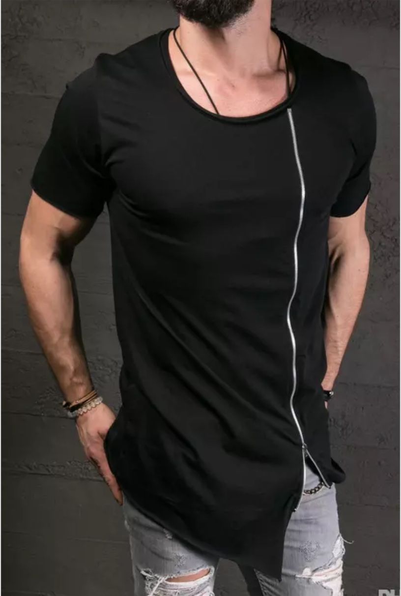 TSHIRT | diseño zíper largo | Small | black