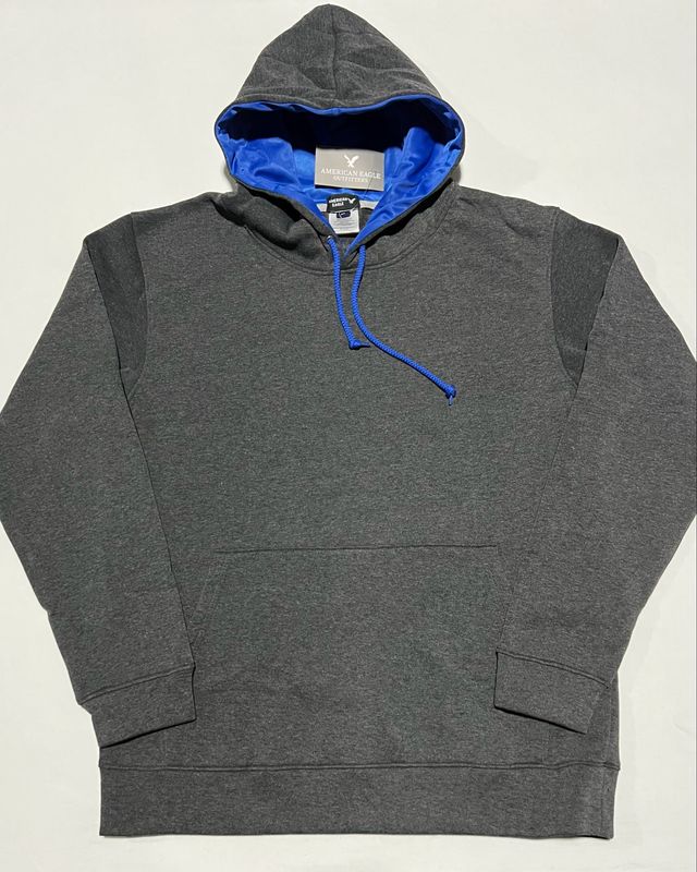 Sudadero liso con bolsas | gris oscuro/azul | S M L
