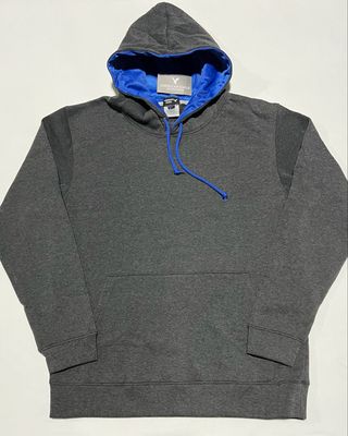 Sudadero liso con bolsas | gris oscuro/azul | S M L