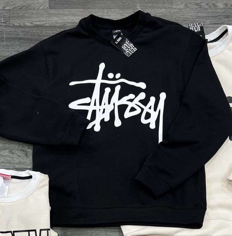 Suéter Negro Stussy - Medium Oversize