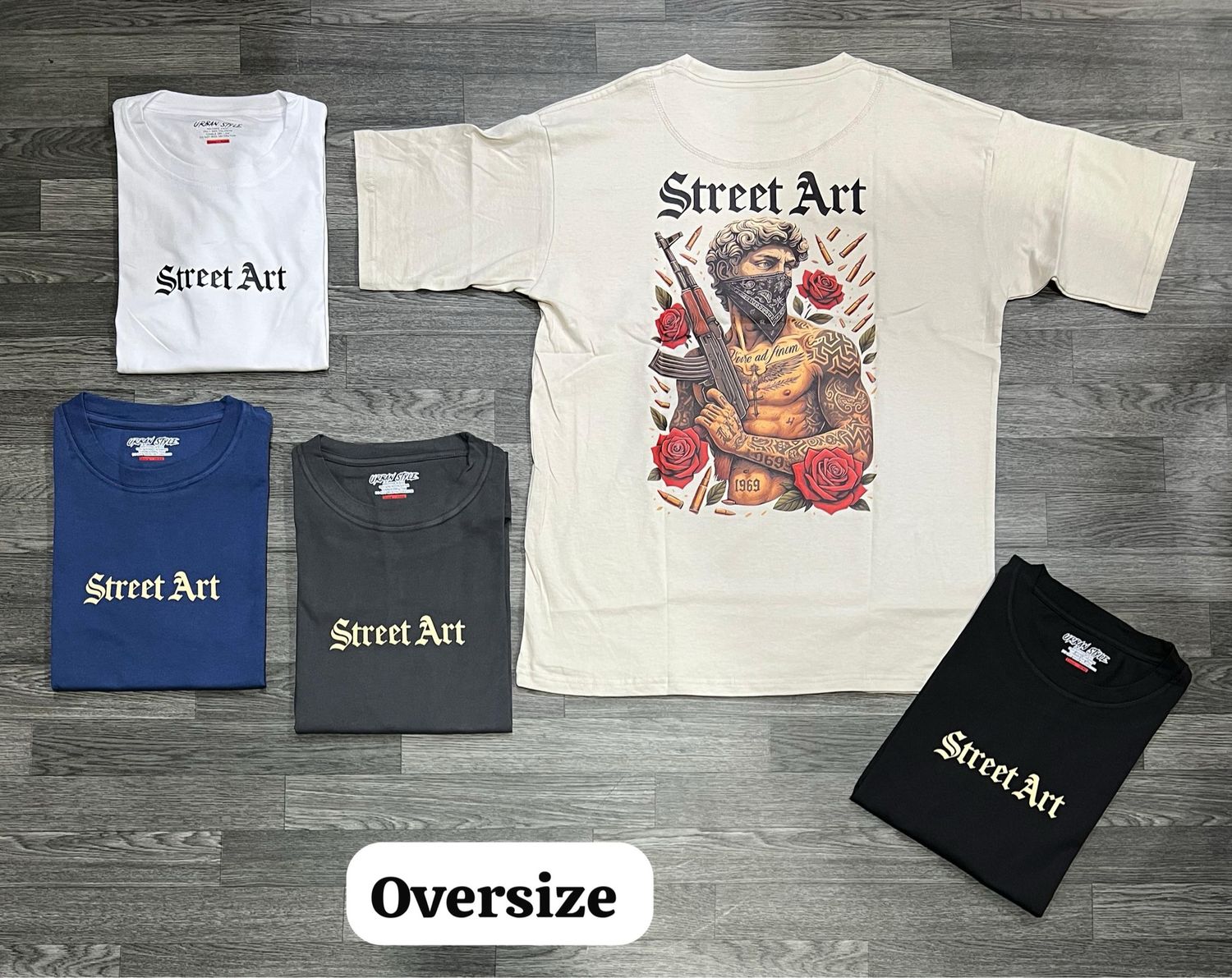 OVERSIZE - Street art - beige | M L