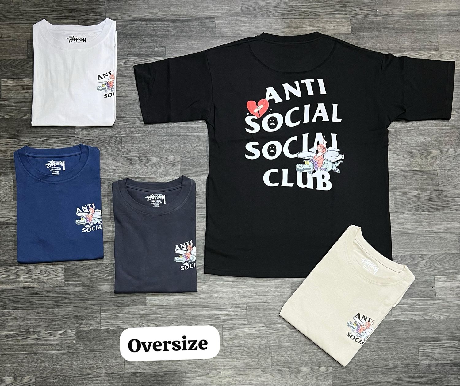 OVERSIZE - Antisocial Stussy - azul | M L