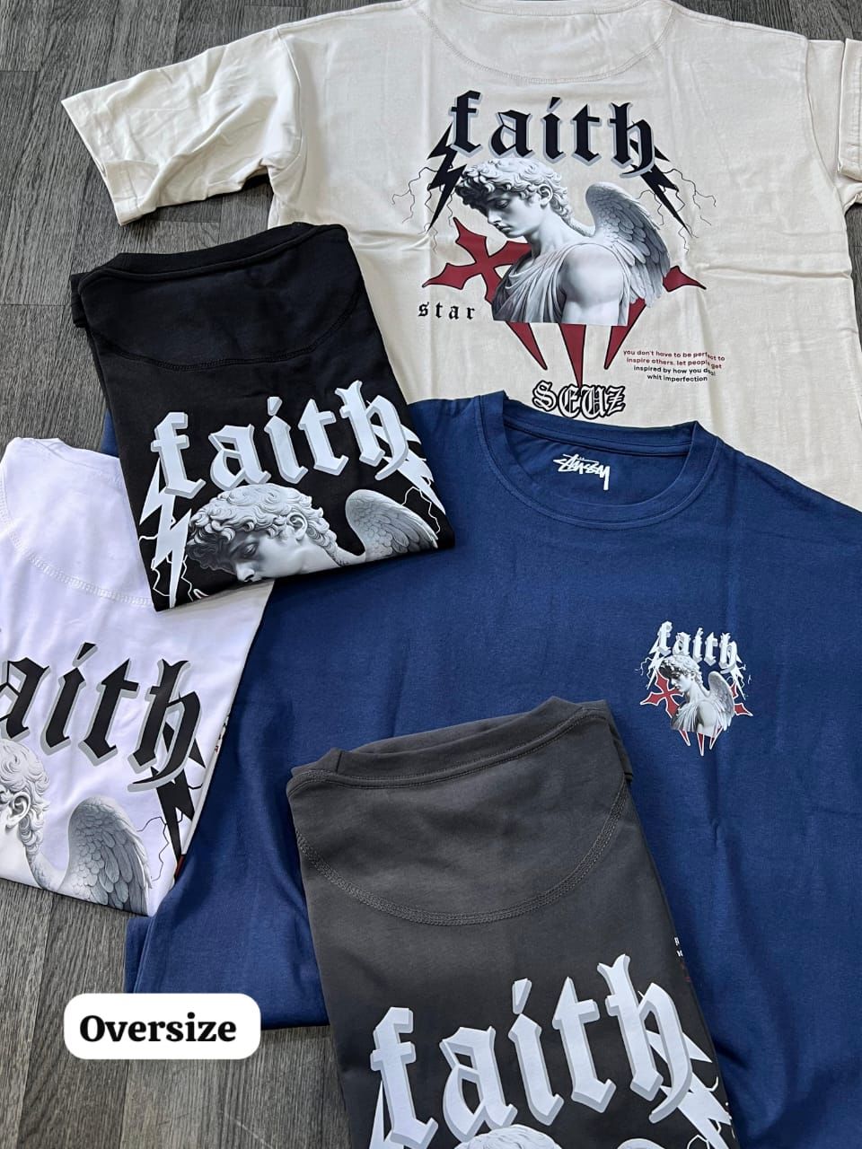 OVERSIZE - faith - azul | M L