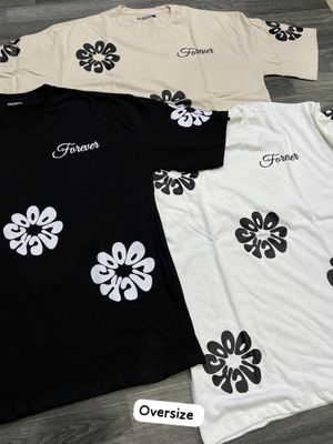 OVERSIZE - Forever Flores - negra | M L