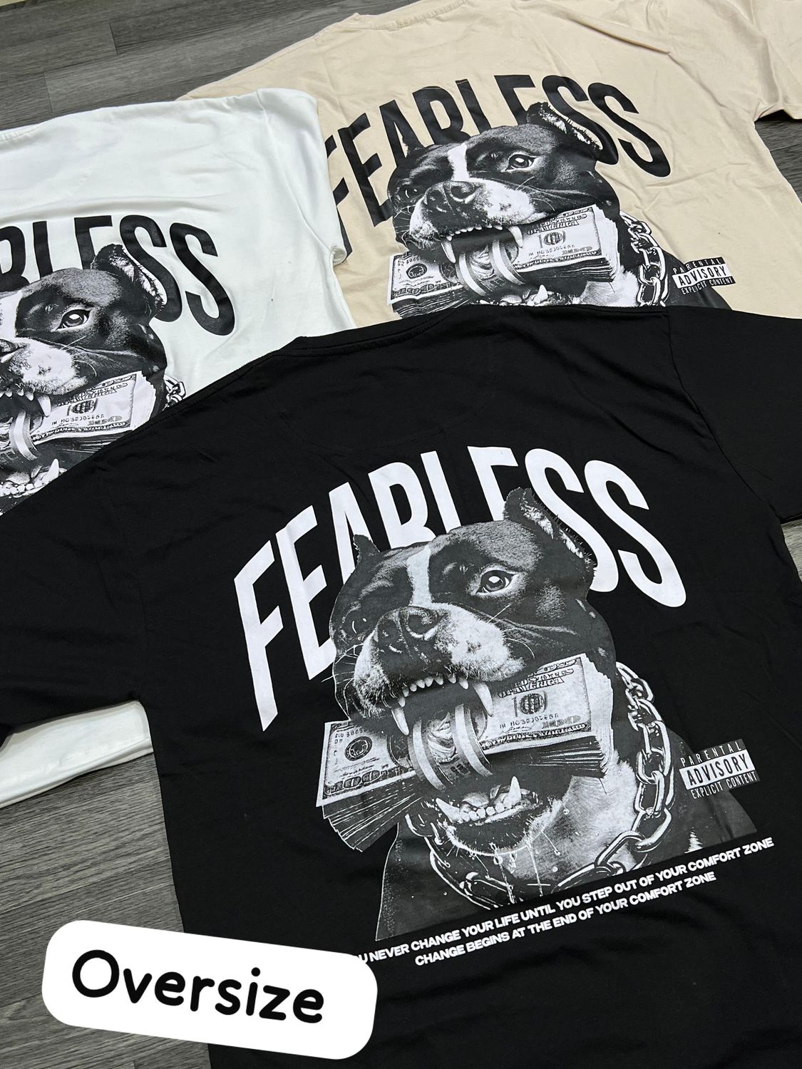 OVERSIZE - Fearless - negra | M L