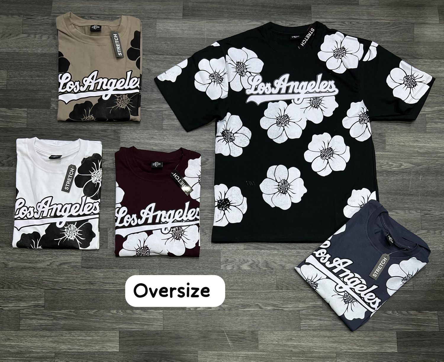 OVERSIZE - Los Angeles Flores - negra | Unitalla S M L