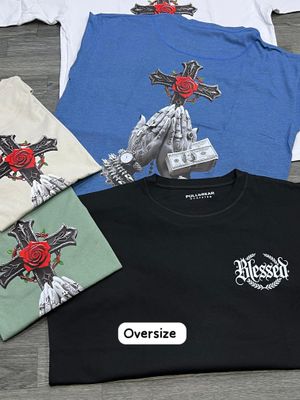 OVERSIZE - cruz rosa roja / blessed - negra | M L