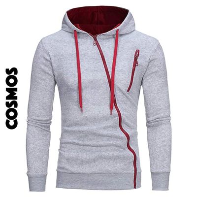 Sudadero ZP Cruzado | Gris claro / rojo | Talla S