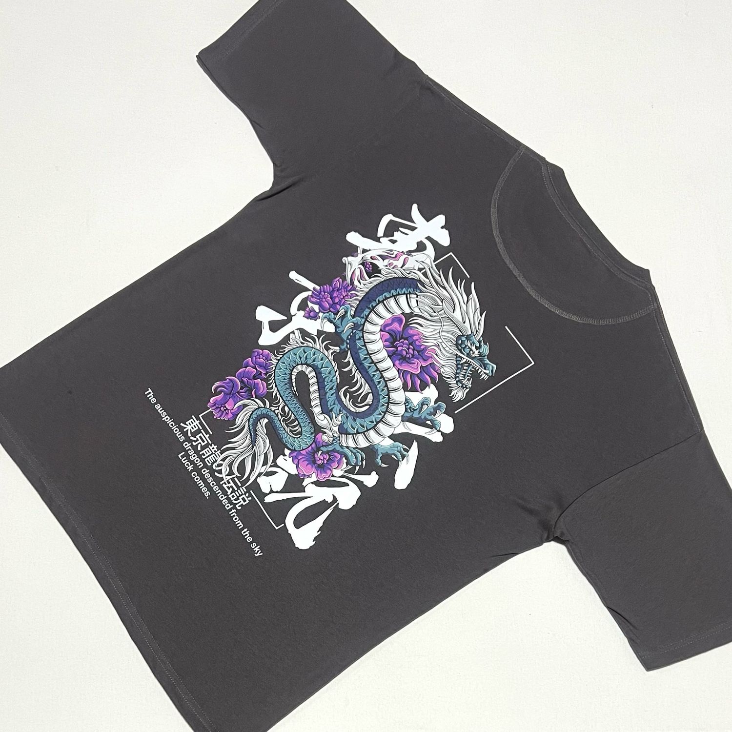 OVERSIZE - dragon - gris | M L