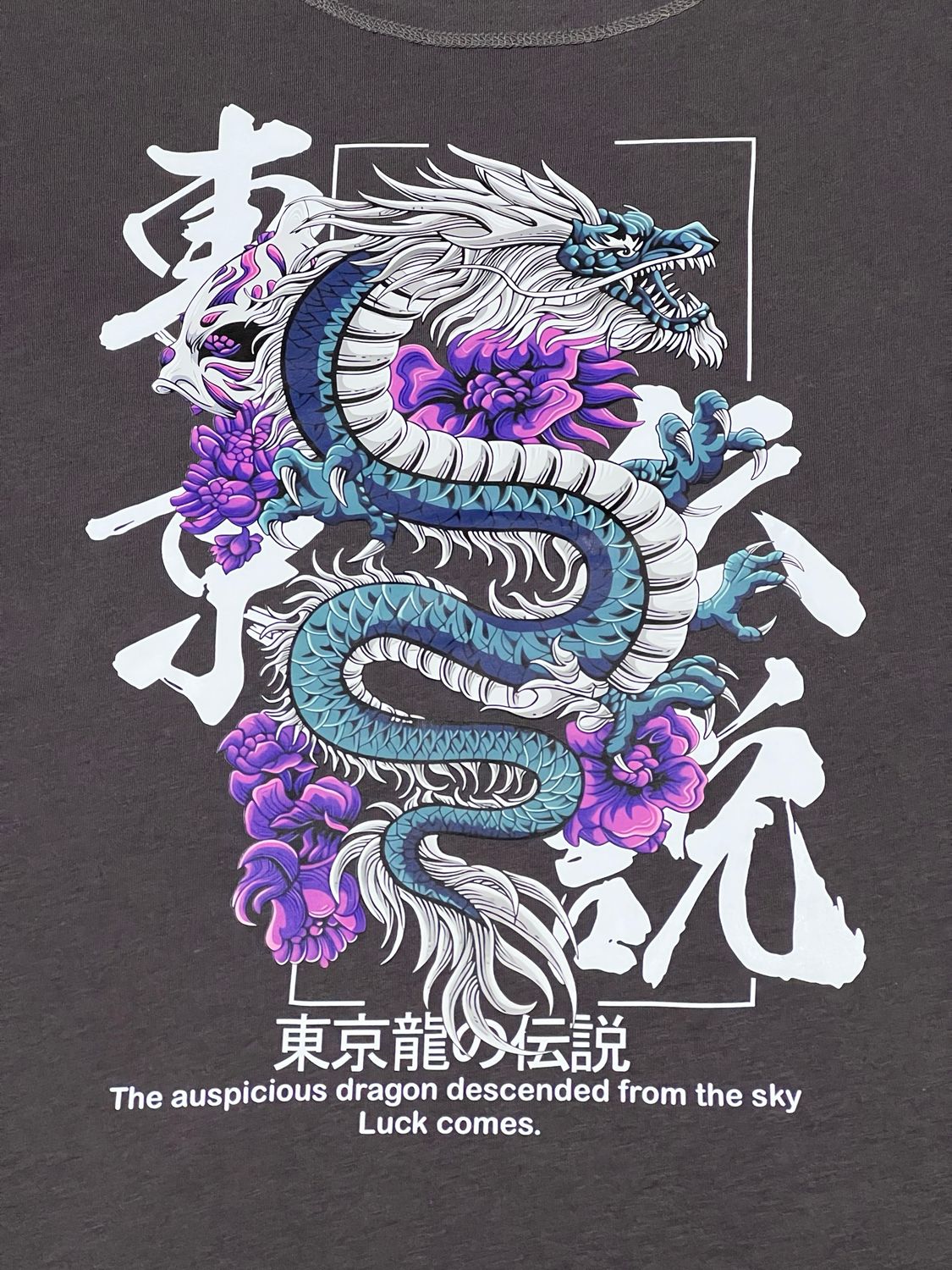 OVERSIZE - dragon - gris | M L