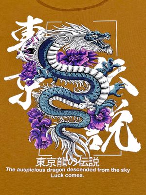 OVERSIZE - dragon - mostaza | M L