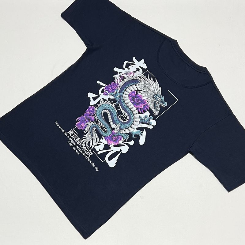 OVERSIZE - dragon - azul | M L