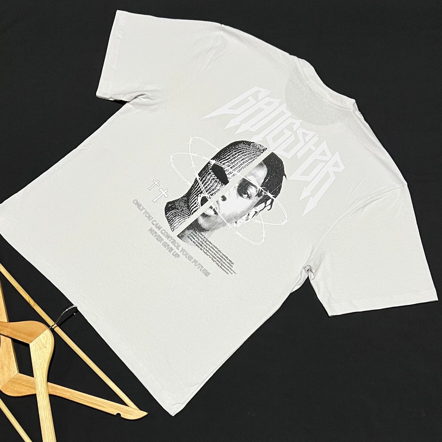 OVERSIZE - Gánster Never Give Up - blanca | M L