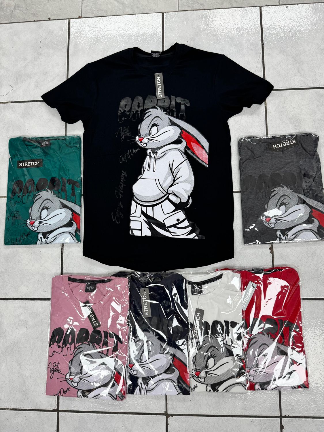 T-Shirt rabbit - negra - Unitalla S|M