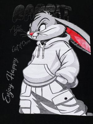 T-Shirt rabbit - negra - Unitalla S|M