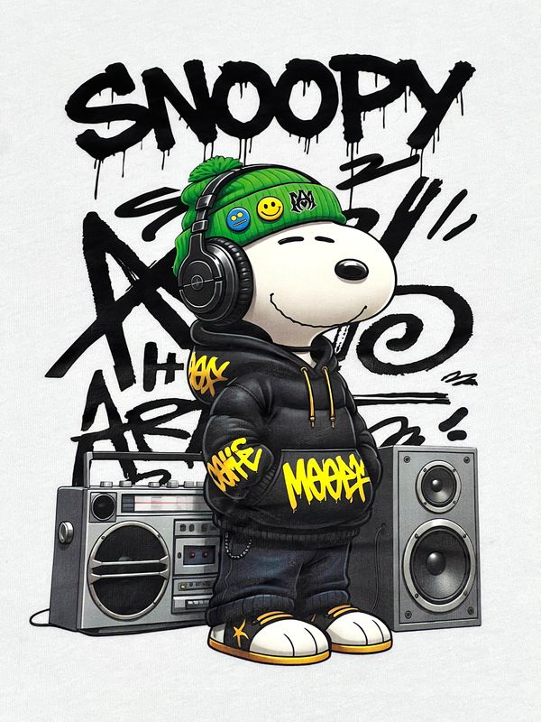 T-Shirt Snoopy - blanca - Unitalla S|M Slim Fit