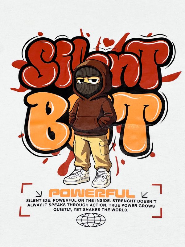 T-Shirt Powerful - blanca - Unitalla S|M Slim Fit