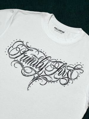 OVERSIZE perlada - family first - blanca | *M L