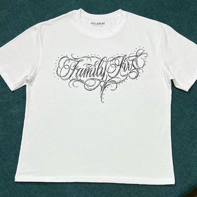 OVERSIZE perlada - family first - blanca | Medium