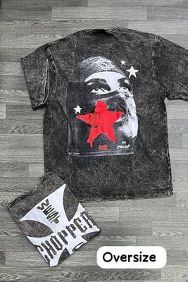 OVERSIZE Nevada - red star - Acid Wash | M L