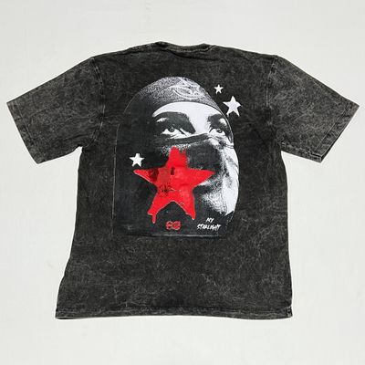 OVERSIZE Nevada - red star - Acid Wash | M L