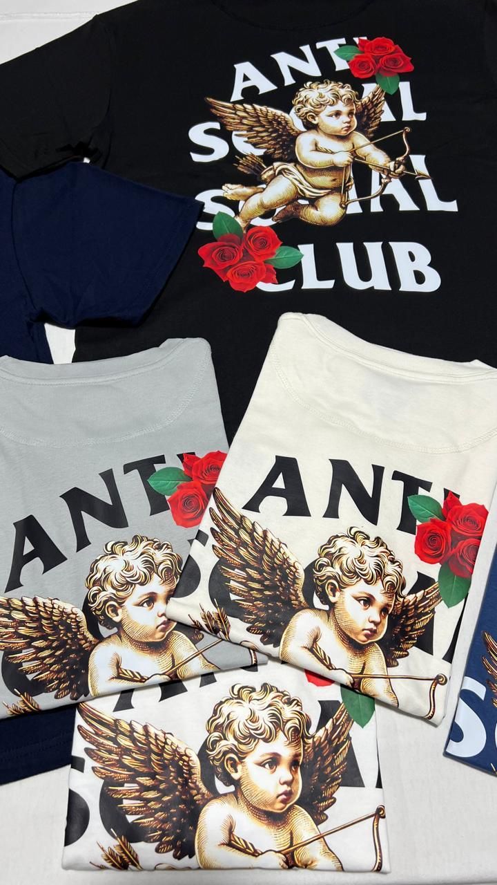 OVERSIZE - Anti Social S C cupido y rosas - crema | M L