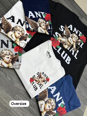 OVERSIZE - Anti Social S C cupido y rosas - blanca | M L
