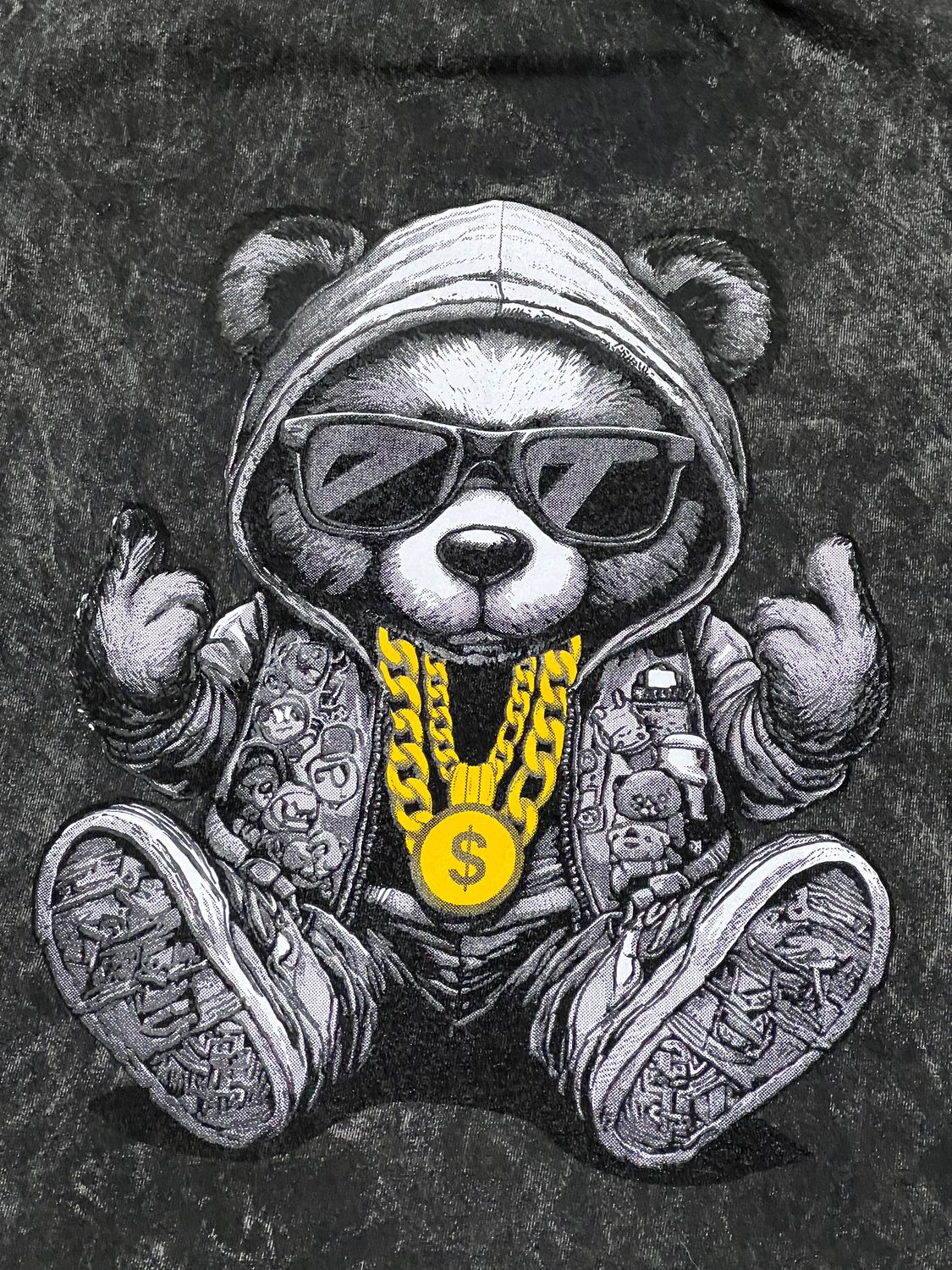 OVERSIZE Camiseta Nevada - Fuck Bear - Acid Wash | M L