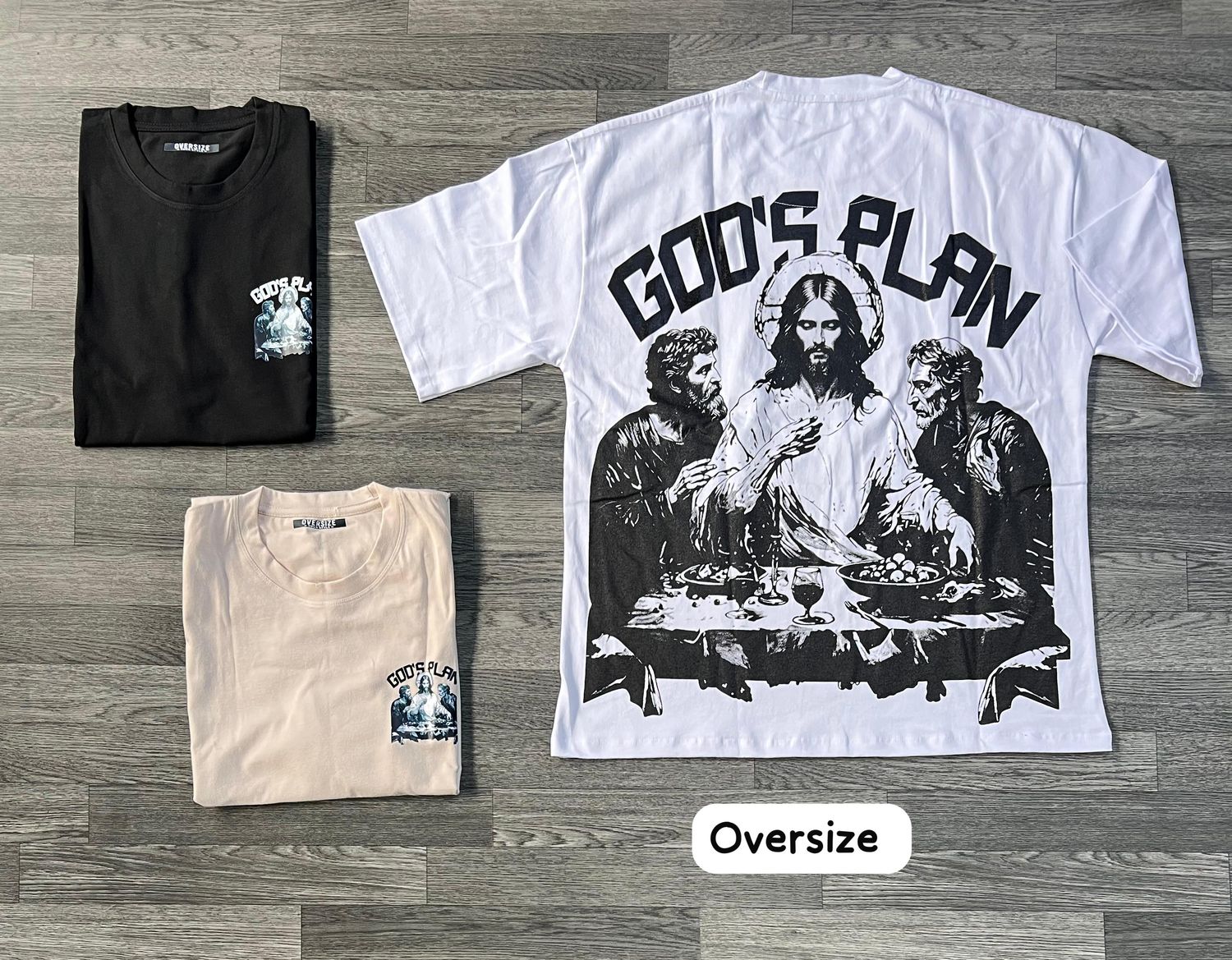 OVERSIZE - God's Plan - blanca | M L