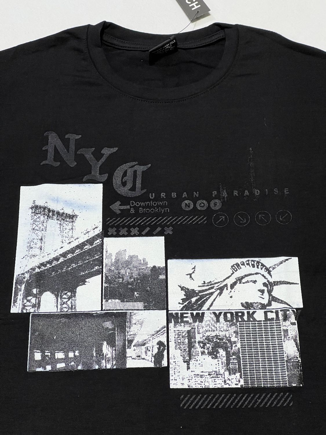T-Shirt New York - negra - Unitalla S|M - Slim Fit