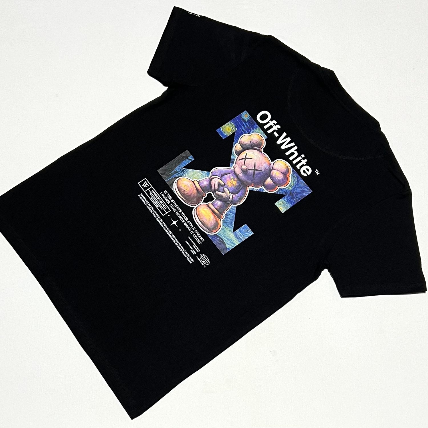 T-Shirt Off Kaws - negra - Unitalla S|M Slim Fit