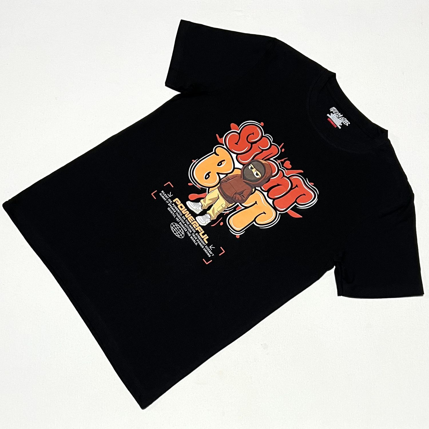 T-Shirt Powerful - negra - Unitalla S|M Slim Fit