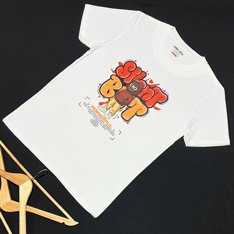 T-Shirt Powerful - blanca - Unitalla S|M Slim Fit