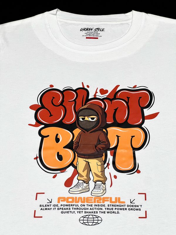 T-Shirt Powerful - blanca - Unitalla S|M Slim Fit