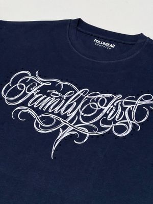 OVERSIZE perlada - family first - azul | Medium