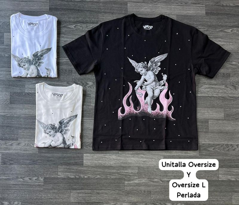 OVERSIZE perlada - ángel en fuego rosado | Medium