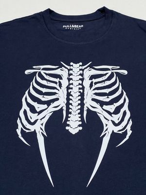 OVERSIZE - esqueleto P&amp;B - azul | S M
