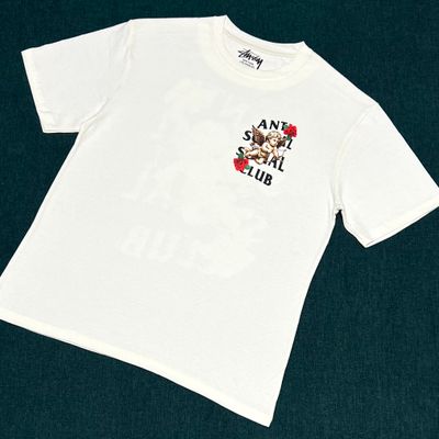 OVERSIZE - Anti Social S C cupido y rosas - crema | Medium