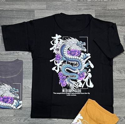 OVERSIZE - dragon - azul y negra | Medium
