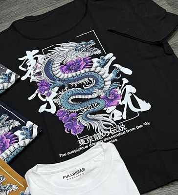 OVERSIZE - dragon - azul y negra | Medium