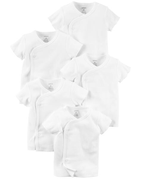 5-Pack Side Snap Tee White