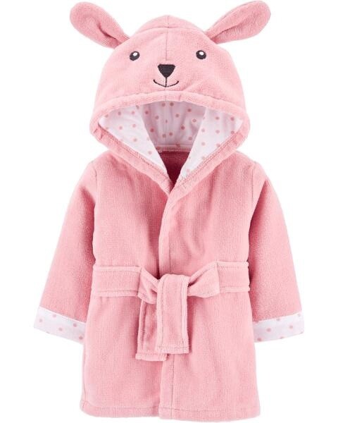 Bath Robe, COLOUR: Pink Bunny, SIZE: 0-9months