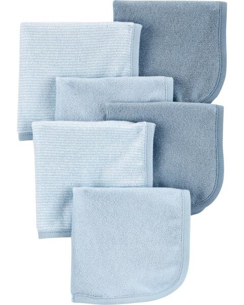 6-Pack Washcloths, COLOUR: Blue