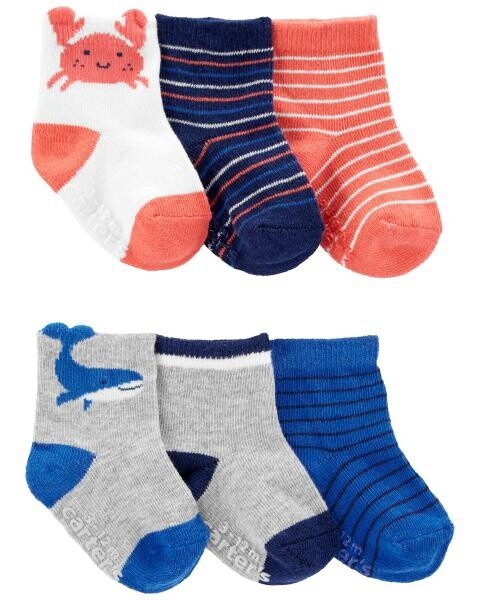 6 Pack Bootie/Socks Crab